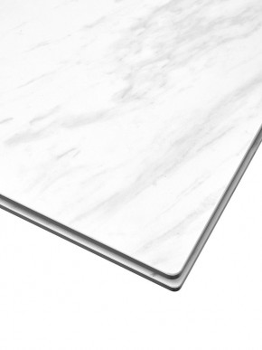 Стол BELLUNO 160 MARBLES KL-99 Белый мрамор матовый, итальянская керамика/ белый каркас, ®DISAUR в Асбесте - asbest.mebel24.online | фото 4
