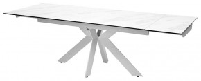 Стол BELLUNO 160 MARBLES KL-99 Белый мрамор матовый, итальянская керамика/ белый каркас, ®DISAUR в Асбесте - asbest.mebel24.online | фото 6
