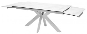 Стол BELLUNO 160 MARBLES KL-99 Белый мрамор матовый, итальянская керамика/ белый каркас, ®DISAUR в Асбесте - asbest.mebel24.online | фото 7