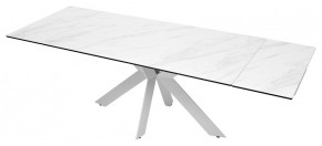 Стол BELLUNO 160 MARBLES KL-99 Белый мрамор матовый, итальянская керамика/ белый каркас, ®DISAUR в Асбесте - asbest.mebel24.online | фото 8
