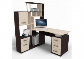 Компьютерный стол Джаз-15 146,5х130х174,6 левый венге / дуб молочный в Асбесте - asbest.mebel24.online | фото