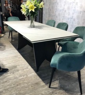 Стол IVAR 180 MARBLES KL-99 Белый мрамор, итальянская керамика/серый, ®DISAUR в Асбесте - asbest.mebel24.online | фото 6
