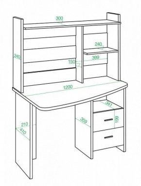 Стол компьютерный Домино Лайт СКЛ-Крл 120+НКЛ-120 в Асбесте - asbest.mebel24.online | фото 3