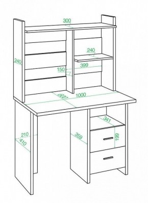 Стол компьютерный Домино Лайт СКЛ-Прям100+НКЛ-100 в Асбесте - asbest.mebel24.online | фото 2