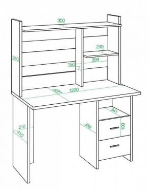 Стол компьютерный Домино Лайт СКЛ-Прям120+НКЛ-120 в Асбесте - asbest.mebel24.online | фото 2