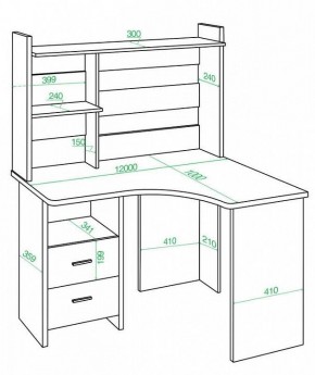 Стол компьютерный Домино Лайт СКЛ-Угл120+НКЛ-120 в Асбесте - asbest.mebel24.online | фото 2