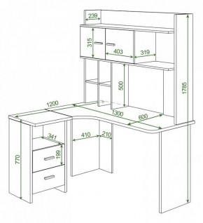 Стол компьютерный Домино Лайт СКЛ-Угл130+НКЛХ130 в Асбесте - asbest.mebel24.online | фото 2