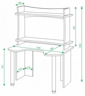 Стол компьютерный Домино lite СКЛ-Игр120 в Асбесте - asbest.mebel24.online | фото 2