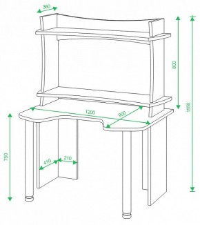 Стол компьютерный Домино Lite СКЛ-Игр120+НКИЛ120ВЛ в Асбесте - asbest.mebel24.online | фото 2