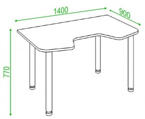 Стол компьютерный Домино Lite СКЛ-Игр140МО в Асбесте - asbest.mebel24.online | фото 2