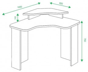 Стол компьютерный Домино lite СКЛ-ИгрУгл100+НКИЛ в Асбесте - asbest.mebel24.online | фото 2