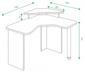 Стол компьютерный Домино Lite СКЛ-ИгрУгл120 в Асбесте - asbest.mebel24.online | фото 3