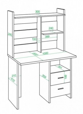 Стол компьютерный Домино Lite СКЛ-Прям100Р+НКЛ-100 в Асбесте - asbest.mebel24.online | фото 2