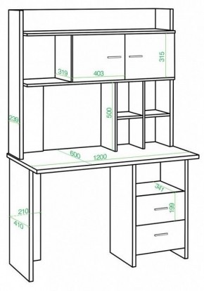 Стол компьютерный Домино lite СКЛ-Прям120+НКЛХ-120 в Асбесте - asbest.mebel24.online | фото 2