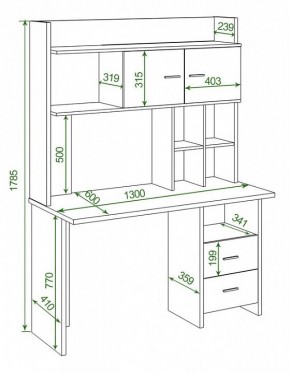 Стол компьютерный Домино Lite СКЛ-Прям130+НКЛХ-130 в Асбесте - asbest.mebel24.online | фото 2