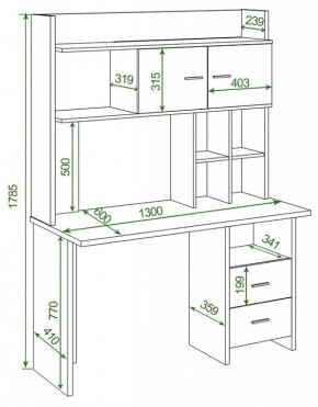 Стол компьютерный Домино Lite СКЛ-Прям130Р+НКЛХ-130 в Асбесте - asbest.mebel24.online | фото 2