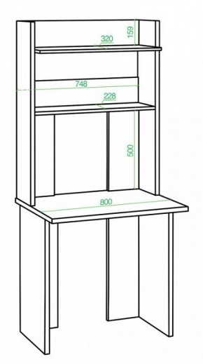 Стол компьютерный Домино Lite СКЛ-Прям80+НКЛХ 80 в Асбесте - asbest.mebel24.online | фото 2