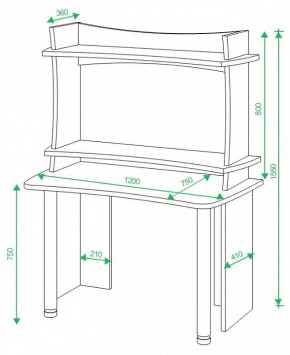 Стол компьютерный Домино lite СКЛ-Софт120+НКИЛ120 ВЛ в Асбесте - asbest.mebel24.online | фото 2
