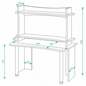 Стол компьютерный Домино lite СКЛ-Софт140+НКИЛ140 ВЛ в Асбесте - asbest.mebel24.online | фото 2