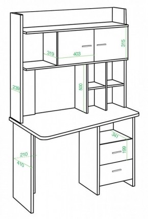 Стол компьютерный Домино Lite СКЛ-Трап120+НКЛХ-120 ВК ЛЕВ в Асбесте - asbest.mebel24.online | фото 2