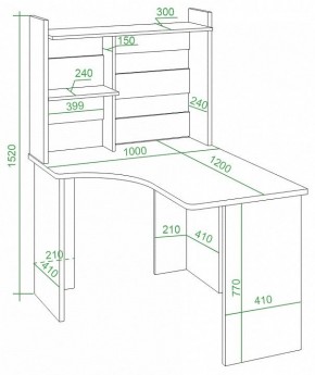 Стол компьютерный Домино Lite СКЛ-Угл120+НКЛ-100 в Асбесте - asbest.mebel24.online | фото 2