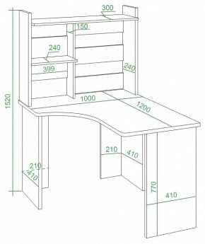 Стол компьютерный Домино Lite СКЛ-Угл120+НКЛ-100 в Асбесте - asbest.mebel24.online | фото 2