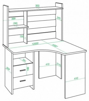 Стол компьютерный Домино Lite СКЛ-Угл120+НКЛХ-120 в Асбесте - asbest.mebel24.online | фото 2