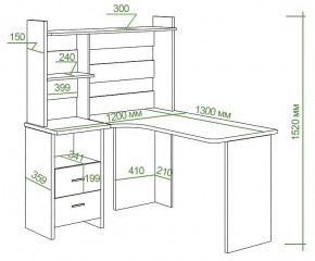 Стол компьютерный Домино Lite СКЛ-Угл130+НКЛ-120 в Асбесте - asbest.mebel24.online | фото 3