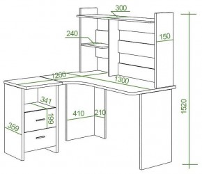 Стол компьютерный Домино Lite СКЛ-Угл130+НКЛ-130 в Асбесте - asbest.mebel24.online | фото 2