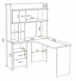 Стол компьютерный Домино Lite СКЛ-Угл130+НКЛХ-120 В ЛЕВ в Асбесте - asbest.mebel24.online | фото 2