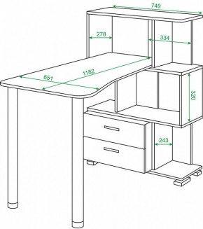 Стол компьютерный Домино СЛ-5-3СТ-2+БЯ в Асбесте - asbest.mebel24.online | фото 2