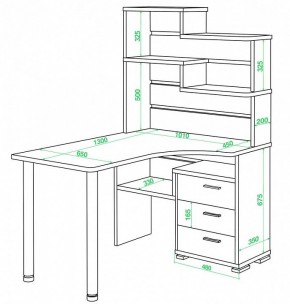 Стол компьютерный Домино СР-132-130 в Асбесте - asbest.mebel24.online | фото 2