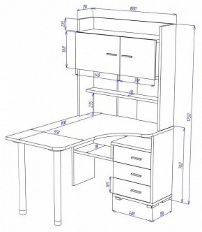 Стол компьютерный Домино СР-133-140 в Асбесте - asbest.mebel24.online | фото 2