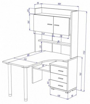 Стол компьютерный Домино СР-133-140 в Асбесте - asbest.mebel24.online | фото 2