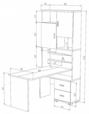 Стол компьютерный Домино СР-720/160 в Асбесте - asbest.mebel24.online | фото 2