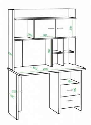 Стол компьютерный Нельсон Lite СКЛ-Прям120+НКЛХ-120 БЕ в Асбесте - asbest.mebel24.online | фото 2