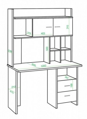 Стол компьютерный Нельсон Lite СКЛ-Прям120+НКЛХ-120 Н в Асбесте - asbest.mebel24.online | фото 2