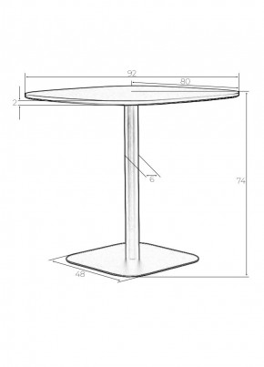 Стол обеденный DOBRIN OTIS, белая столешница, черное основание в Асбесте - asbest.mebel24.online | фото 6