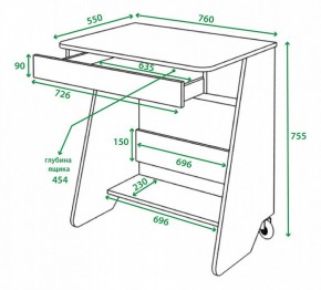 Стол письменный Домино Нельсон СК-7 в Асбесте - asbest.mebel24.online | фото 3