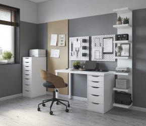 Стол письменный Ингар белый,120x75, с одной тумбой в Асбесте - asbest.mebel24.online | фото 2