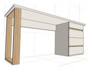 Стол письменный с тумбой 4 ящика (1450) в Асбесте - asbest.mebel24.online | фото 2