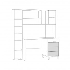 Стол рабочий 12.95 N Комфорт (Дуб сонома, Темно - серый U2601) в Асбесте - asbest.mebel24.online | фото 3