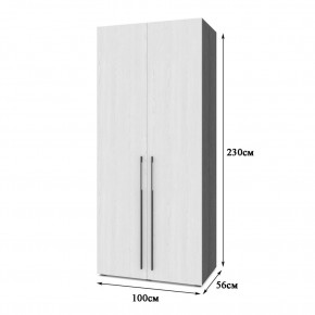 СТОУН С23 Шкаф 2-х створчатый (дуб золотой/графит) в Асбесте - asbest.mebel24.online | фото 2