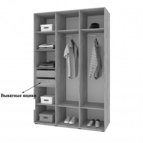 СТОУН С31 Шкаф 3-х створчатый с ящиками (камень темный/ирландский дуб) в Асбесте - asbest.mebel24.online | фото 4