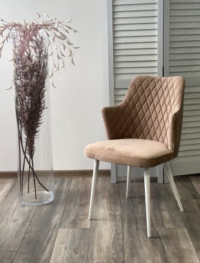 Стул HERMAN 360 град. БЕЖЕВЫЙ #5, велюр / белый каркас М-City в Асбесте - asbest.mebel24.online | фото 4