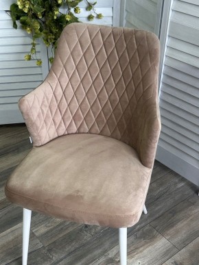 Стул HERMAN 360 град. БЕЖЕВЫЙ #5, велюр / белый каркас М-City в Асбесте - asbest.mebel24.online | фото 5