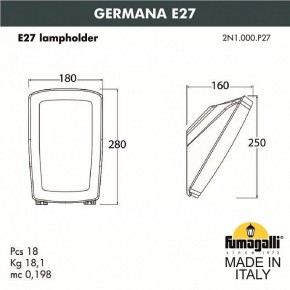 Светильник на штанге Fumagalli Germana 2N1.000.000.AYF1R в Асбесте - asbest.mebel24.online | фото 3