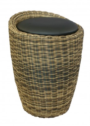 Табурет с местом для хранения LM-1100Rattan, чёрный в Асбесте - asbest.mebel24.online | фото