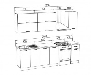 ТЕХНО-3 Кухонный гарнитур 2,0 м Компоновка №2 в Асбесте - asbest.mebel24.online | фото