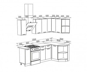 ТЕХНО Кухонный гарнитур угловой 1,7х1,3 м Компоновка №6 в Асбесте - asbest.mebel24.online | фото 8